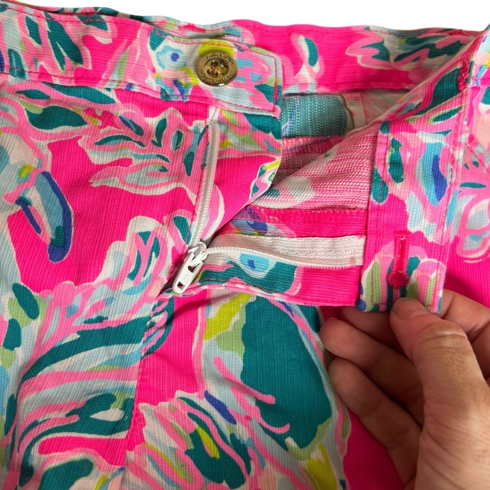 LILLY PULITZER Mini Callahan Girls Shorts Pink Toucan Can Sz 12 Adjustable Waist - Picture 4 of 9